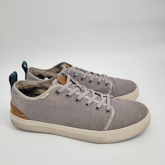 TOMS Mens Travel Lite Low Cut Grey Sneakers Shoes 11 Slip Ons - Picture 2 of 8
